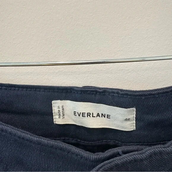 Everlane The Utility Barrel Pant Jean Cotton Twill Navy Blue High Rise 4 Panel - Picture 7 of 16